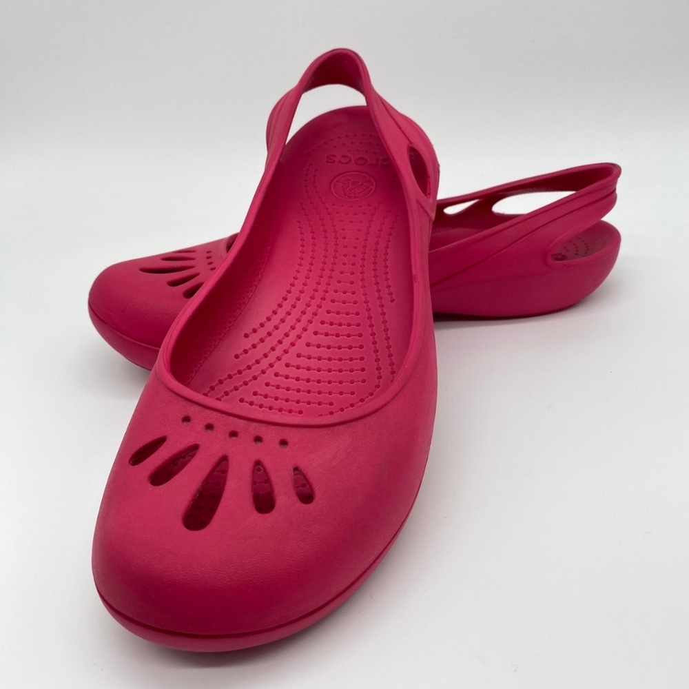 Crocs Mary Jane Jelly Flats Shoes Limited Edition Pink Size 8